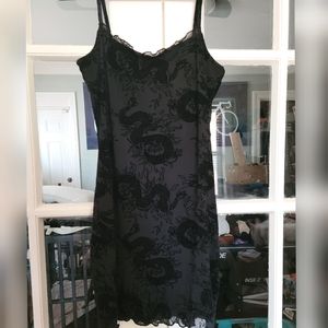 NWT H&M black dragon mini dress